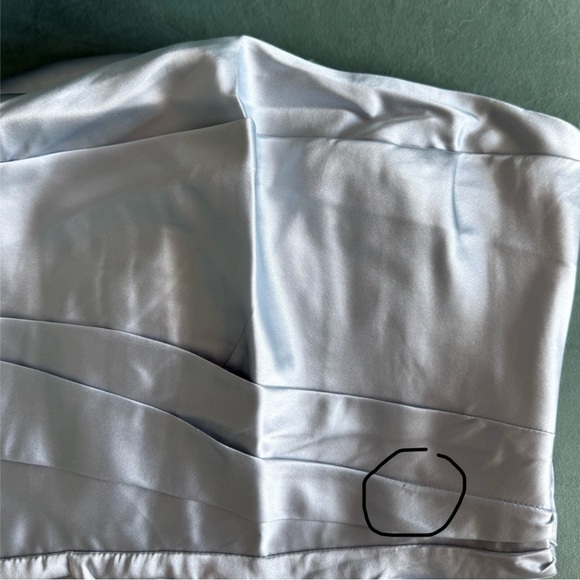 Reformation Barrow Silk Satin Dress - Blue in Size 4 - Picture 15 of 16